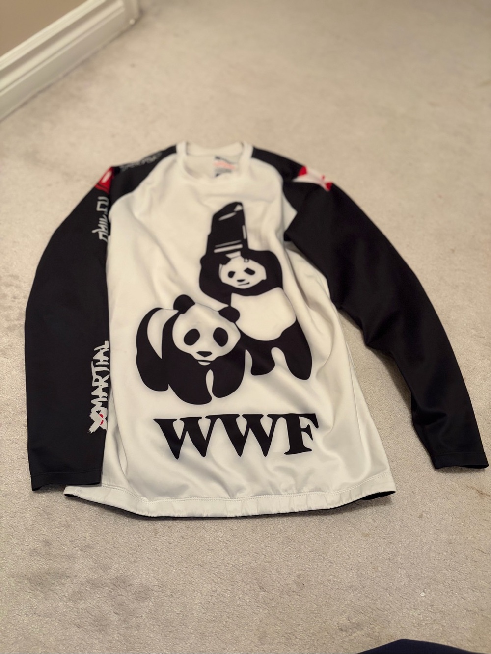 Kids Long-Sleeve Graphic Shirt - Black & White (swim shirt)